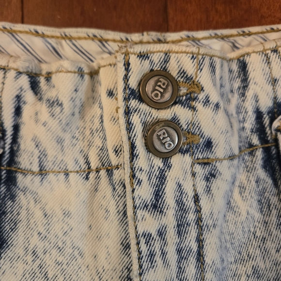 Vintage 80s Women's Acid Wash Bareback High Waist Jeans Sz 13 Hiphop Punk Grunge - Picture 10 of 16